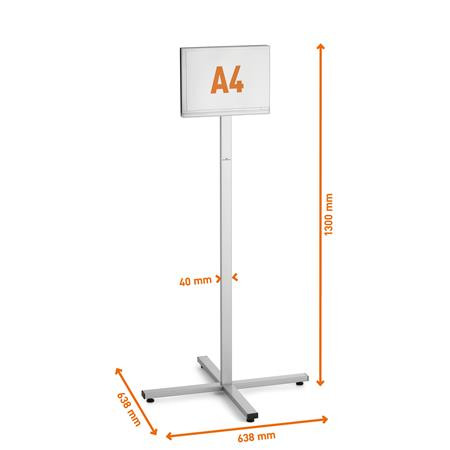 Padlóállvány, kültéri, A4, DURABLE "INFO STAND", antracit-szürke