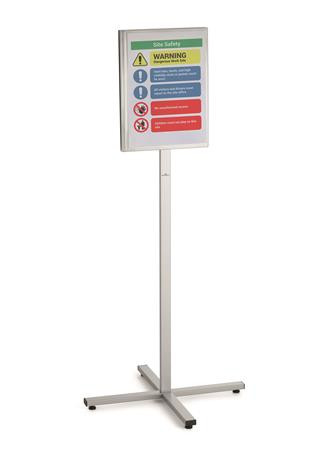 Padlóállvány, kültéri, A3, DURABLE "INFO STAND", antracit-szürke