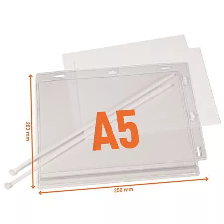 Információs tasak, vízálló, kábelkötegelővel rögzíthető, A5, DURABLE