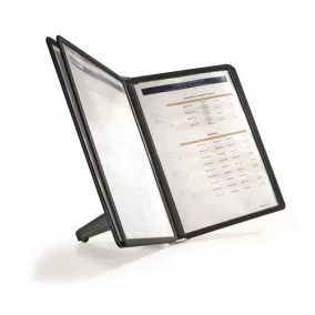   Bemutatótábla tartó, asztali, 5 db bemutatótáblával, DURABLE "SHERPA®", fekete