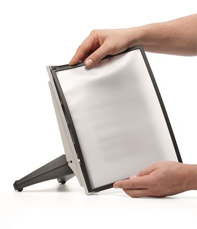 Bemutatótábla tartó, asztali, 5 db bemutatótáblával, DURABLE "SHERPA®", fekete