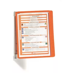   Bemutatótábla tartó, fali, 5 db bemutatótáblával, DURABLE "VARIO® WALL 5", narancssárga