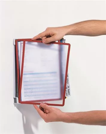 Bemutatótábla tartó, fali, 10 db bemutatótáblával, DURABLE "VARIO® WALL 10", vegyes szín
