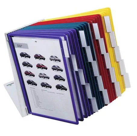 Bemutatótábla tartó, asztali, 20 db bemutatótáblával, DURABLE "VARIO®", vegyes színek