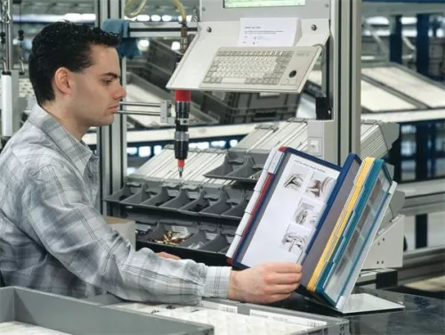 Bemutatótábla tartó, asztali, 20 db bemutatótáblával, DURABLE "VARIO®", vegyes színek