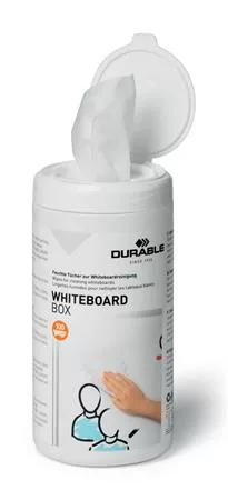 Tisztítókendő, 100 db, DURABLE "WHITEBOARD BOX"