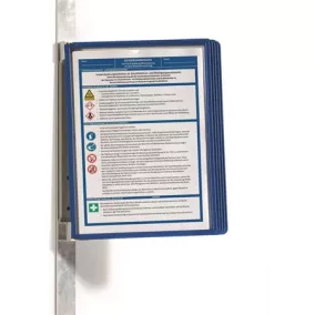   Bemutatótábla tartó, fali, mágneses, 5 db bemutatótáblával, DURABLE "VARIO® 5 MAGNET", sötétkék