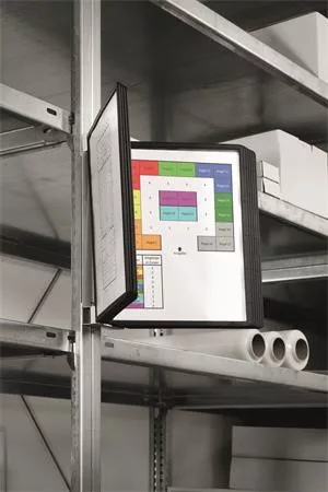 Bemutatótábla tartó, fali, mágneses, 10 férőhelyes, DURABLE "FUNCTION", szürke