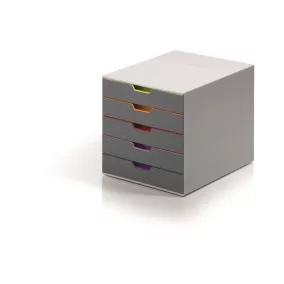  Irattároló, műanyag, 5 fiókos, DURABLE "VARICOLOR® 5", szürke