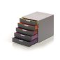   Irattároló, műanyag, 5 fiókos, DURABLE "VARICOLOR® 5", szürke