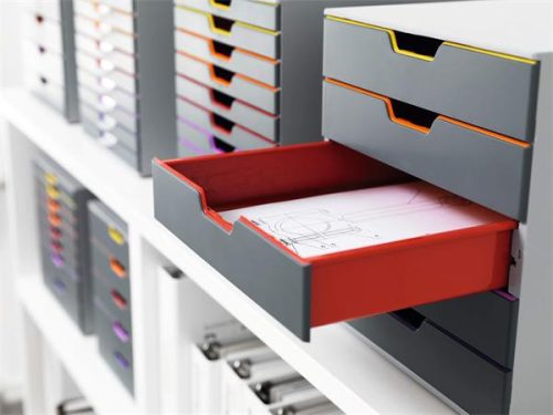 Irattároló, műanyag, 5 fiókos, DURABLE "VARICOLOR® 5", szürke