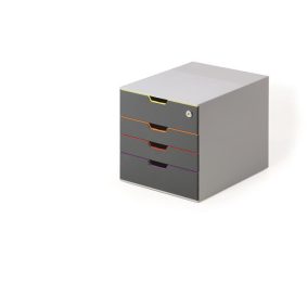   Irattároló, műanyag, 4 fiókos, 1 zárható fiókkal, DURABLE "VARICOLOR® SAFE"