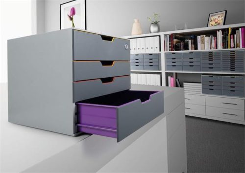 Irattároló, műanyag, 4 fiókos, 1 zárható fiókkal, DURABLE "VARICOLOR® SAFE"