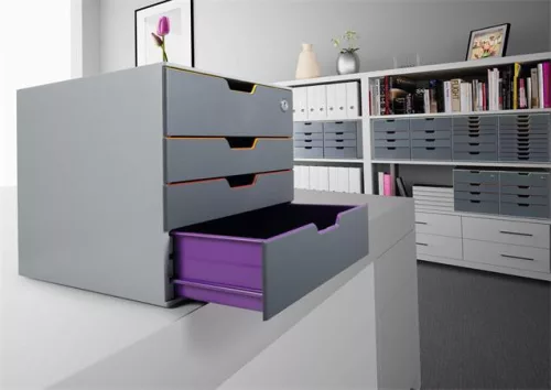 Irattároló, műanyag, 4 fiókos, 1 zárható fiókkal, DURABLE "VARICOLOR® SAFE"