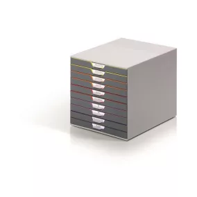  Irattároló, műanyag, 10 fiókos, DURABLE "VARICOLOR® 10", szürke