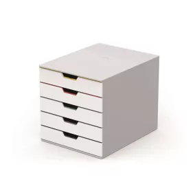   Irattároló, műanyag, 5 fiókos, DURABLE "VARICOLOR® 5", fehér