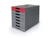Irattároló, műanyag, 7 fiókos, DURABLE "Idealbox pro 7", piros