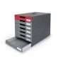   Irattároló, műanyag, 7 fiókos, DURABLE "Idealbox pro 7", piros
