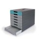   Irattároló, műanyag, 7 fiókos, DURABLE "Idealbox pro 7", kék