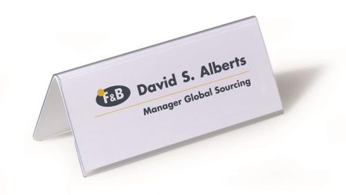 Névtábla tartó, asztali, 61/122x150 mm, DURABLE