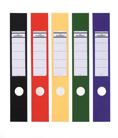 Gerinccímke, iratrendezőhöz, öntapadó, 60x390 mm, DURABLE "ORDOFIX®", fekete