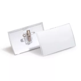   Névkitűző, csíptetővel és tűvel, PP, 54x90 mm, DURABLE "CLICK FOLD"