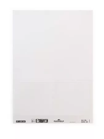 Névkitűző, Euro kivágás, 97x86 mm, DURABLE "VISITOR BADGE", fehér