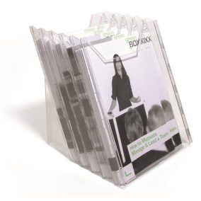   Prospektustartó, asztali és fali, álló, A4, DURABLE "COMBIBOXX® XL", áttetsző