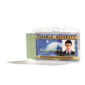   Azonosítókártya-tartó, 2 kártyához, zárt, DURABLE "ENCLOSED", áttetsző