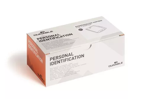 Azonosítókártya-tartó, 2 kártyához, zárt, DURABLE "ENCLOSED", áttetsző