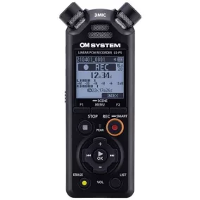   Diktafon, digitális, 16 GB memória, OM SYSTEM "LS-P5", fekete