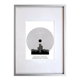   Képkeret, 21x29,7 cm, aluminium keret, "Fotoplus", ezüst