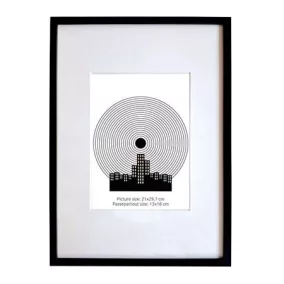   Képkeret, 21x29,7 cm, aluminium keret, "Fotoplus", fekete