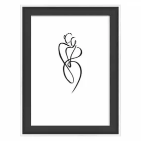 Képkeret, fa, 10x15 cm, "Silhouette", fekete