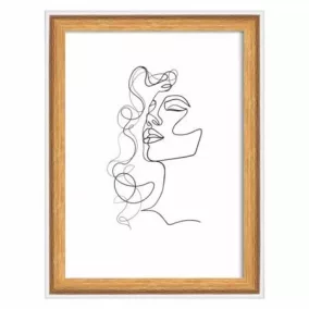 Képkeret, fa, 13x18 cm, "Silhouette", natúr