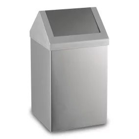 Rozsdamentes acél billenőfedeles szemetes, 16 L, matt