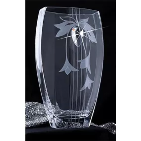   Lorentina Vase ®, virágmintás, 35 cm MADE WITH SWAROVSKI ELEMENTS®
