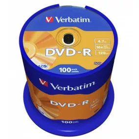 DVD-R lemez, AZO, 4,7GB, 16x, 100 db, hengeren, VERBATIM