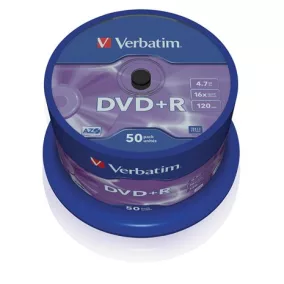 DVD+R lemez, AZO, 4,7GB, 16x, 50 db, hengeren, VERBATIM