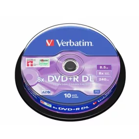   DVD+R lemez, kétrétegű, 8,5GB, 8x, 10 db, hengeren, VERBATIM "Double Layer"