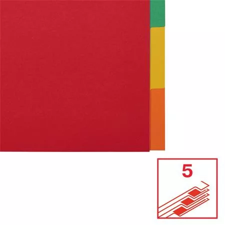 Regiszter, karton, A4, 5 részes, ESSELTE "Economy", színes