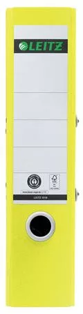 Iratrendező, 80 mm, A4, karton, újrahasznosított, LEITZ "180 Recycle", sárga