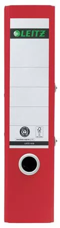 Iratrendező, 80 mm, A4, karton, újrahasznosított, LEITZ "180 Recycle", piros