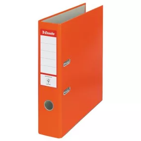   Iratrendező, 75 mm, A4, PP/karton, élvédő sínnel, ESSELTE "Economy", narancssárga
