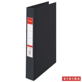   Gyűrűs könyv, 4 gyűrű, 42 mm, A4, PP, ESSELTE "Standard", Vivida fekete