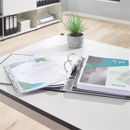 Katalógustartó genotherm, lefűzhető, A4, 170 mikron, narancsos felület, 20 mm, LEITZ "Jumbo Extra"