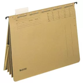   Függőmappa, gyorsfűzős, karton, A4, LEITZ "Alpha kombi", natúr