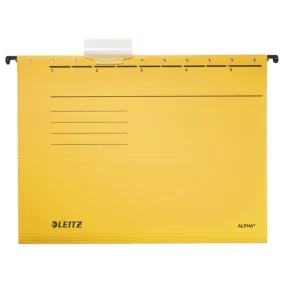   Függőmappa, karton, A4, LEITZ "Alpha Standard", sárga