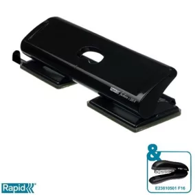   Lyukasztó, négylyukú, 20 lap, fém, RAPID "FC20/4", fekete