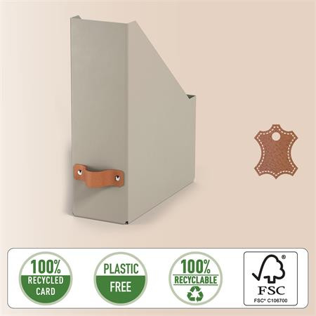 Iratpapucs, karton, 100 mm, LEITZ "Puro", homokbézs